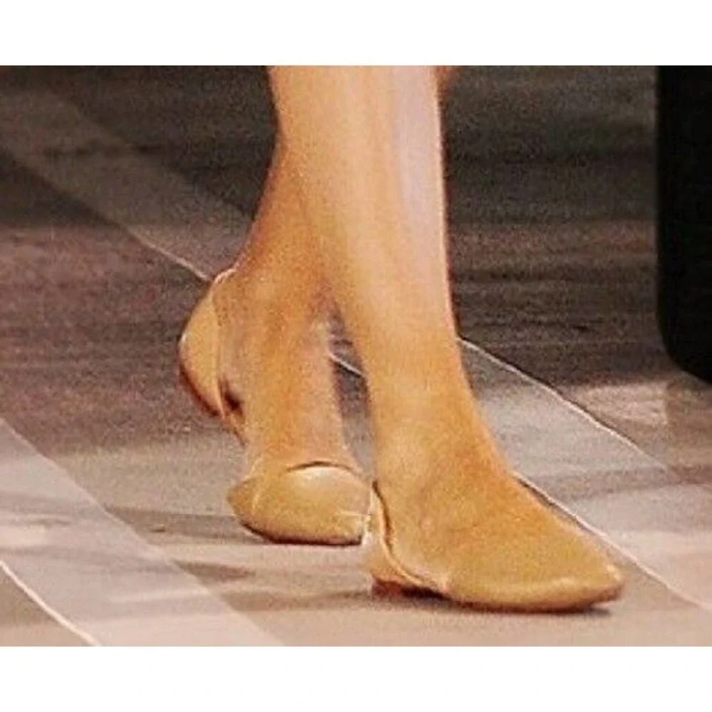 Tory Burch Womens Size 8M Viv Nude Leather D'orsay Pointed Flat Shoes